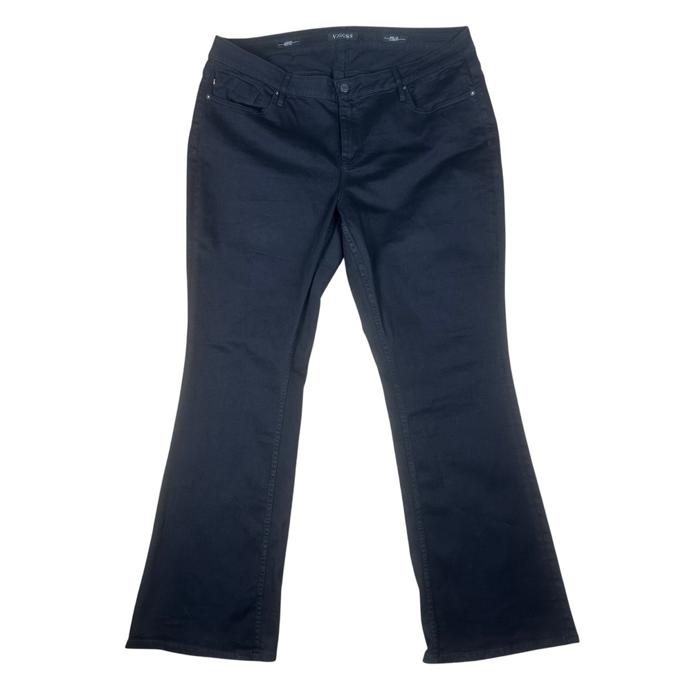 Vigoss Jagger Boot Cut Jeans Womens 20 Black Classic Fit Mid Rise Denim Pant